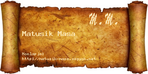 Matusik Masa névjegykártya